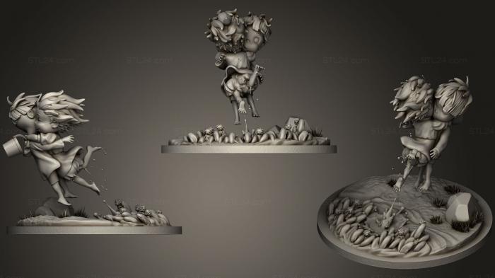 Статуэтки и статуи разные (Поньо и сосукэ, STKR_0904) 3D модель для ЧПУ станка